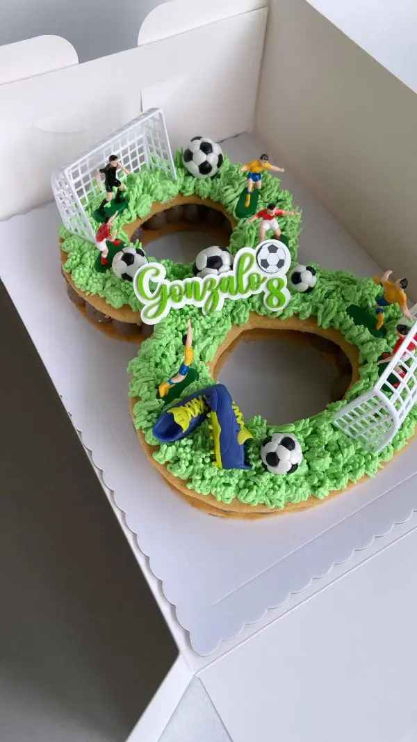 Tarta número fútbol